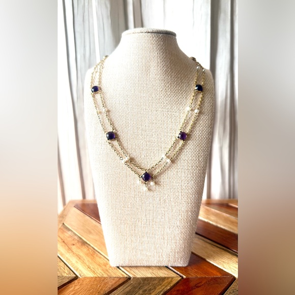 Jewelry - Vintage Gold and Purple Necklace
